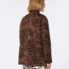 Printed cotton and linen shirt, brown