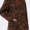Printed cotton and linen shirt, brown