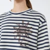 Printed cotton jersey t-shirt, navy