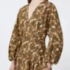 Printed cotton poplin dress, natural Printed cotton poplin dress, natural