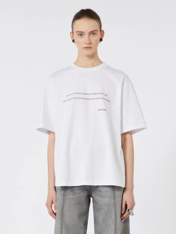 Printed cotton t-shirt, optical white