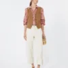 Printed cotton voile shirt, cherry