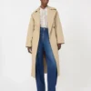 Printed crepe de chine shirt, camel