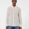 Printed crepe de chine shirt, camel