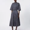 Printed jersey skirt, navy