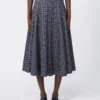 Printed jersey skirt, navy