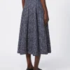 Printed jersey skirt, navy