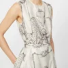 Printed mikado shirt dress, ivory Printed mikado shirt dress, ivory