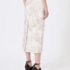 Printed organza and gabardine pencil skirt, white