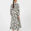 Printed poplin dress, beige Printed poplin dress, beige