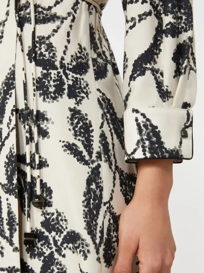 Printed poplin dress, beige Printed poplin dress, beige