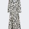 Printed poplin dress, beige Printed poplin dress, beige