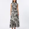 Printed poplin shirt dress, black Printed poplin shirt dress, black