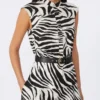 Printed poplin shirt dress, black Printed poplin shirt dress, black