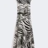 Printed poplin shirt dress, black Printed poplin shirt dress, black