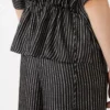 Printed silk blouse, black white
