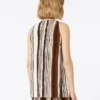 Printed silk crepe de chine top, brick red