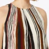 Printed silk crepe de chine top, brick red