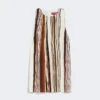 Printed silk crepe de chine top, brick red