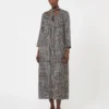 Printed silk dress, black