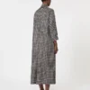 Printed silk dress, black