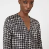 Printed silk dress, black