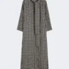 Printed silk dress, black