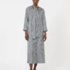 Printed silk dress, midnightblue