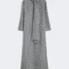 Printed silk dress, midnightblue
