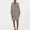 Printed silk dress, pink