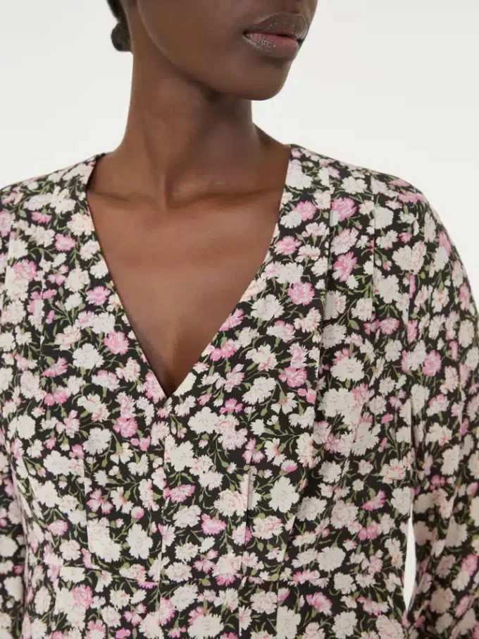 Printed silk dress, pink