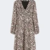 Printed silk dress, pink