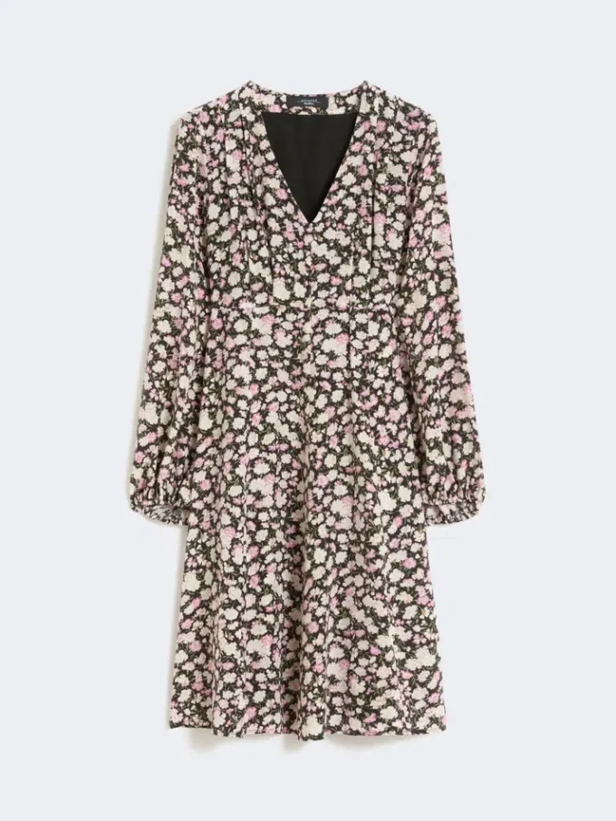 Printed silk dress, pink