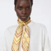 Printed silk foulard, green