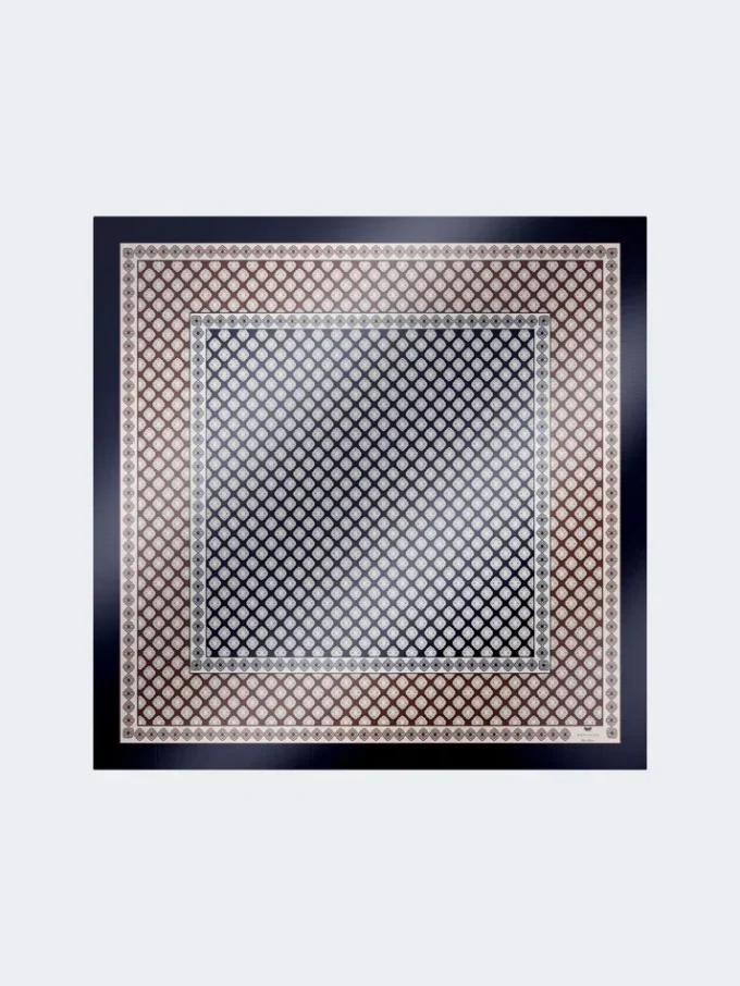 Printed silk foulard, mud