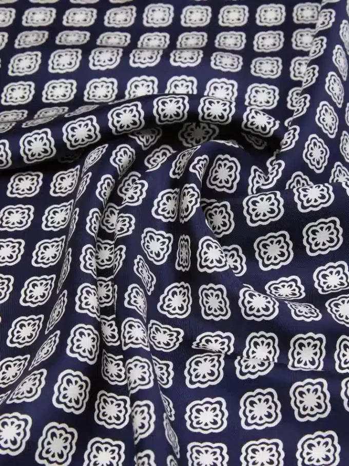 Printed silk foulard, mud