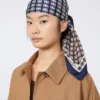 Printed silk foulard, mud