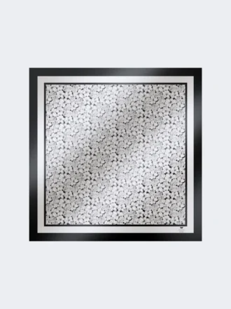 Printed silk foulard, optical white