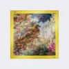 Printed silk foulard, pale yellow