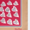Printed silk scarf, beige
