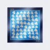 Printed silk scarf, navy