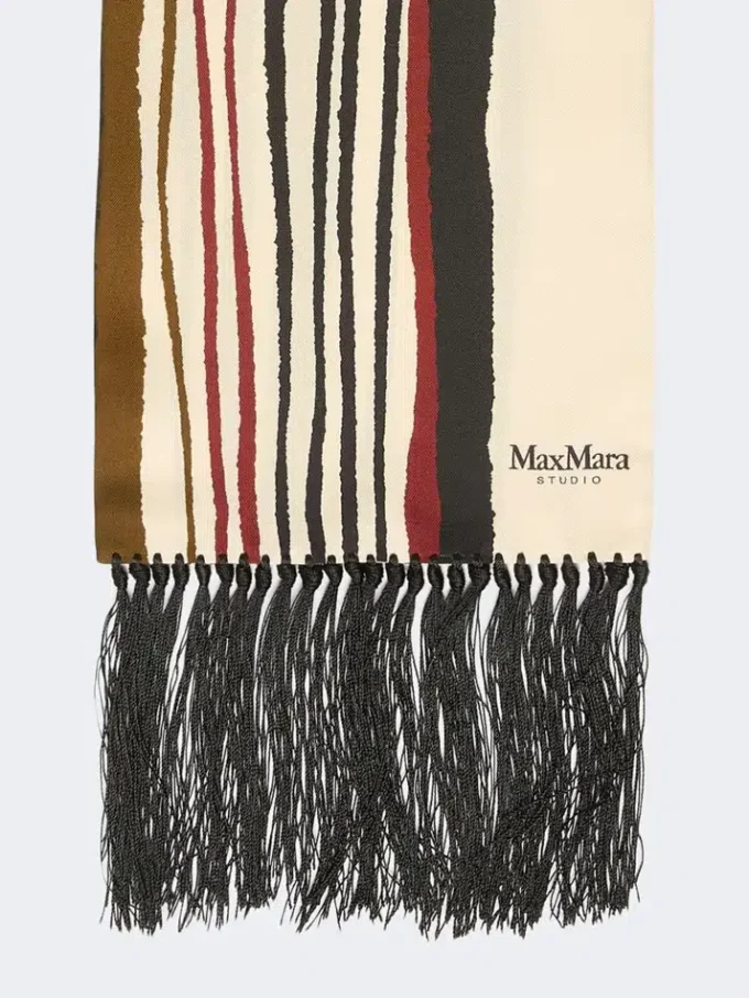 Printed silk scarf, turtledove