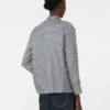Printed silk shirt, midnightblue