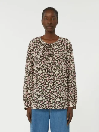 Printed silk shirt, pink