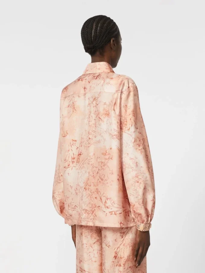 Printed silk shirt, pink Printed silk shirt, pink