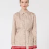 Printed silk shirt, red