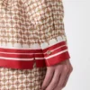 Printed silk shirt, red