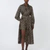 Printed silk shorts, black