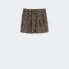 Printed silk shorts, black