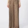 Printed silk trousers, mud